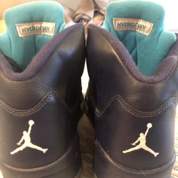 Air Jordan 5 Retro Midnight Navy/Turquoise/White - Picture 6 of 7